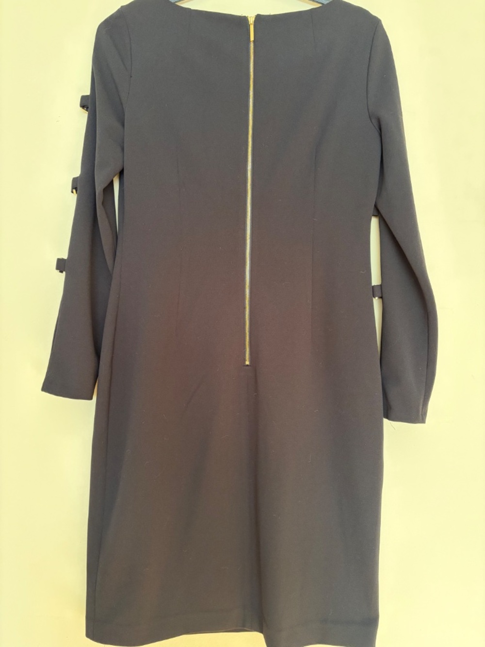 Calvin Klein Black Sheath Dress Buckle Sleeve 10 - Picture 2 of 7